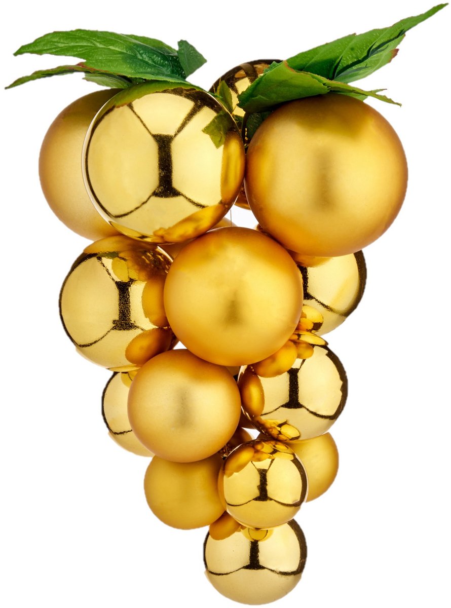 Kerstballen Druiven Klein Gouden Plastic 15 x 15 x 20 cm