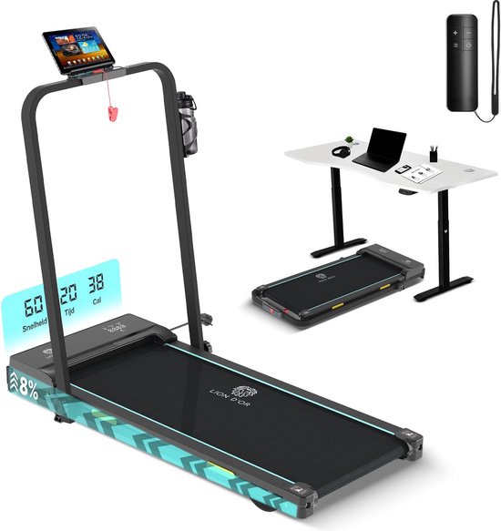 Lion D'or - Loopband - Loopband Inklapbaar - 1-12 km/h - Met Afstandsbediening - Met Speaker & App - Treadmill - Sport - Wandelen - Hardlopen - LCD Display - - Lion - €189,99