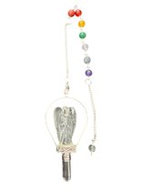 Pendel - bergkristal - engel - edelsteen pendel - chakra ketting - 29 cm