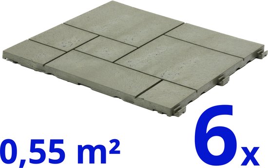 Composiet terrastegels – saliegroen – mozaïek – 6 stuks – 0.55 m²