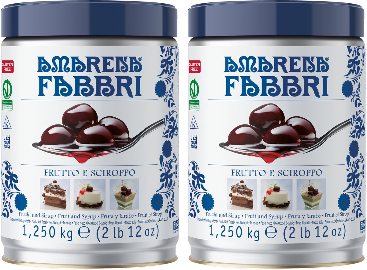 Set van 2 -Fabbri 1905 - Amarena Fabbri in blik 1.25kg
