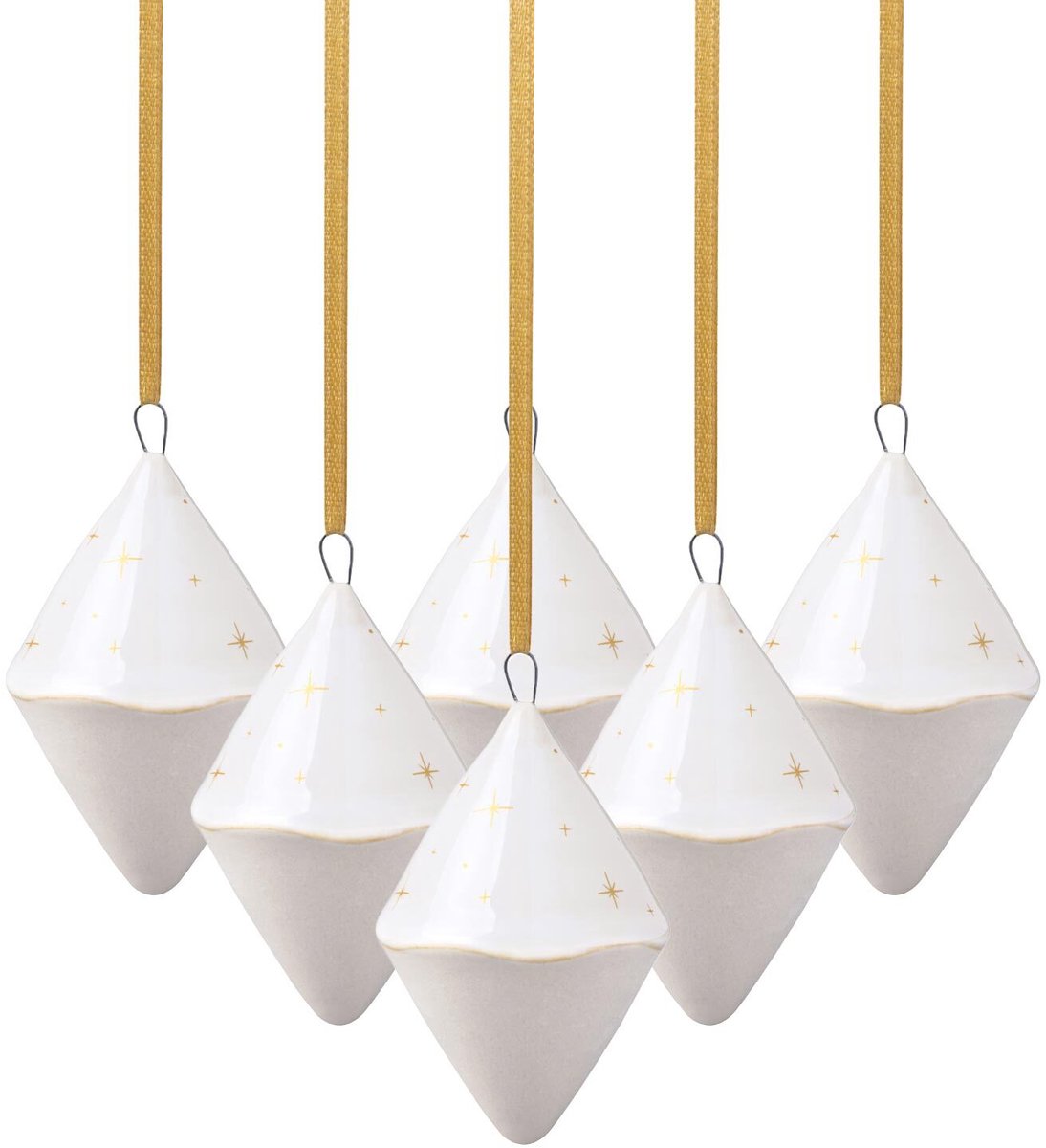 Ornamente Doppelkegel Winter Glow Set van 6