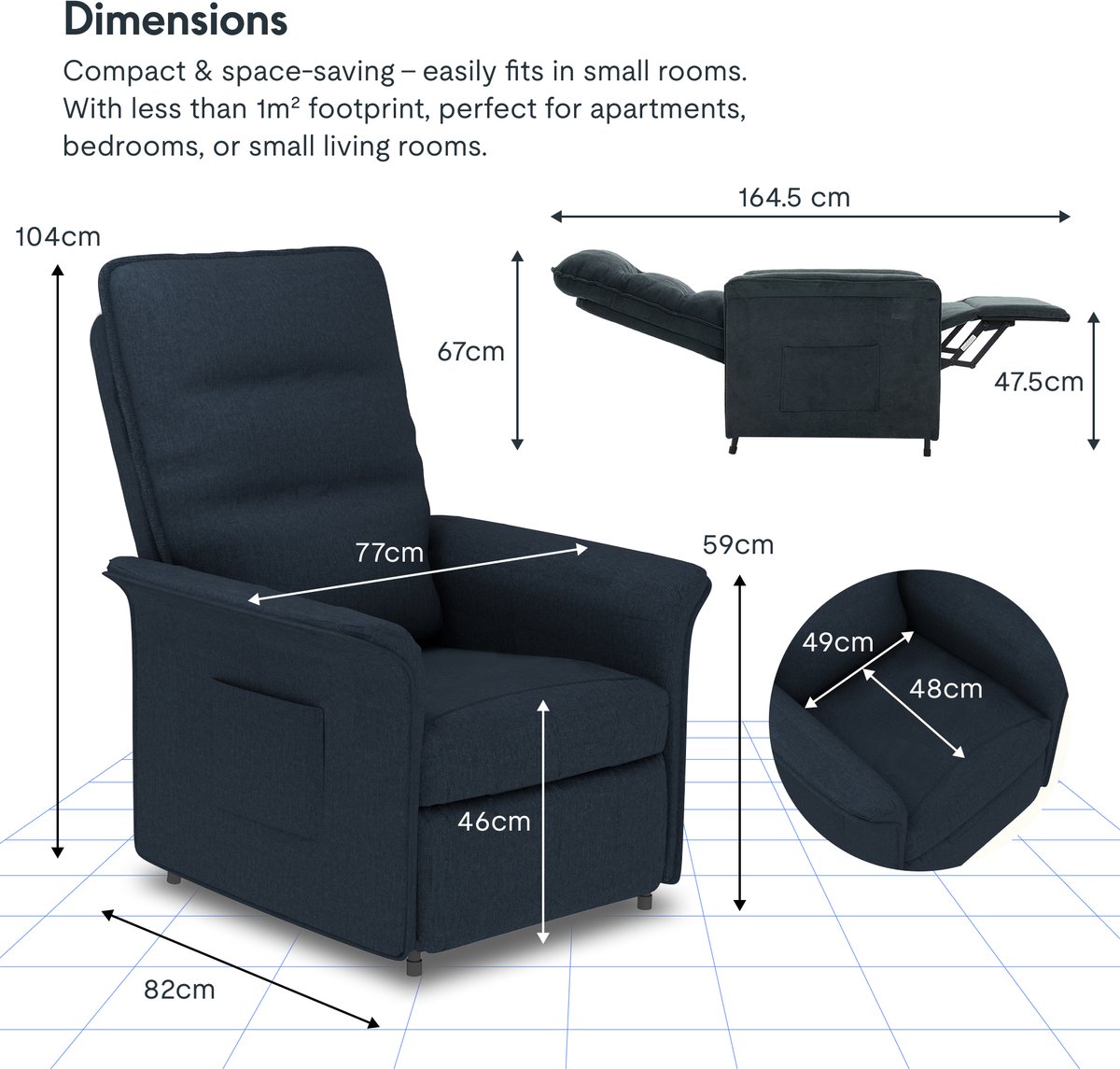 Afbeelding 2 van FLEXISPOT Elektrische Relaxstoel (EAN: 0840460402118)