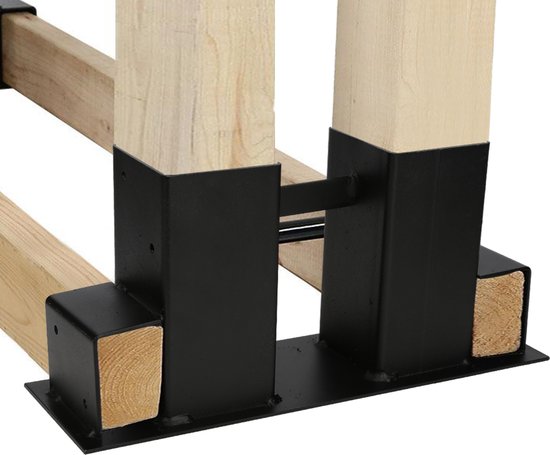 Patins D’Empilage Pour Bois De Cheminée TecTake - Acier Galvanisé Robuste (Lot De 4)