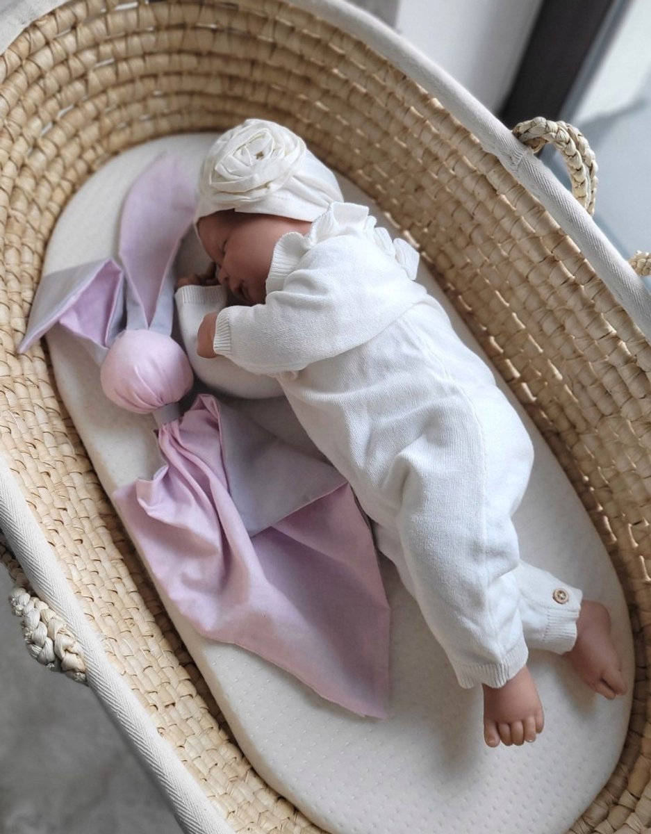 Zachte Knuffel Deken Konijn Katoen Baby Roze Grijs