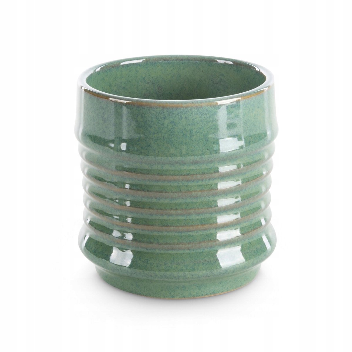Groene Keramische Pot 11x11 cm - Decoratief en Stijlvol