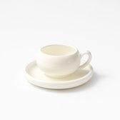 Mevaz 12-delige koffiekopjesset – 220 ml – porseleinen kop en schotel – elegant wit design – voor koffie, cappuccino & espresso