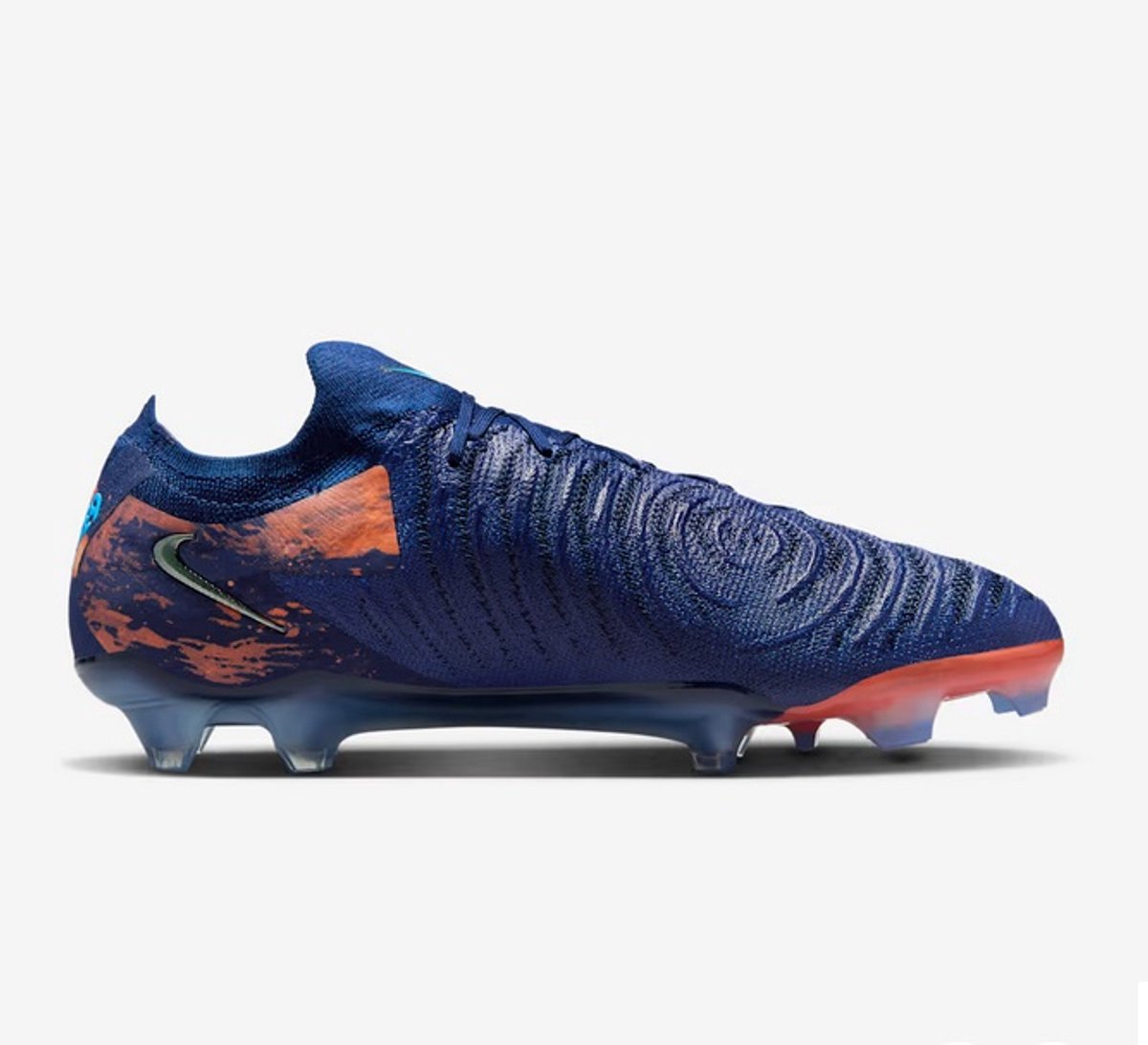 Nike Phantom GX 2 Elite FG Force of Nature Pack voetbalschoenen in maat 45, met een blauw-oranje design en gestroomlijnde ...