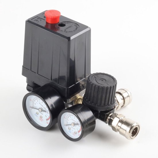 Valve/régulateur De Pression Pour Compresseur D'air Nikou - Avec Manomètres - Débit 3000L/min, Plage 0.05-1.2Mpa - Filetage G1/4