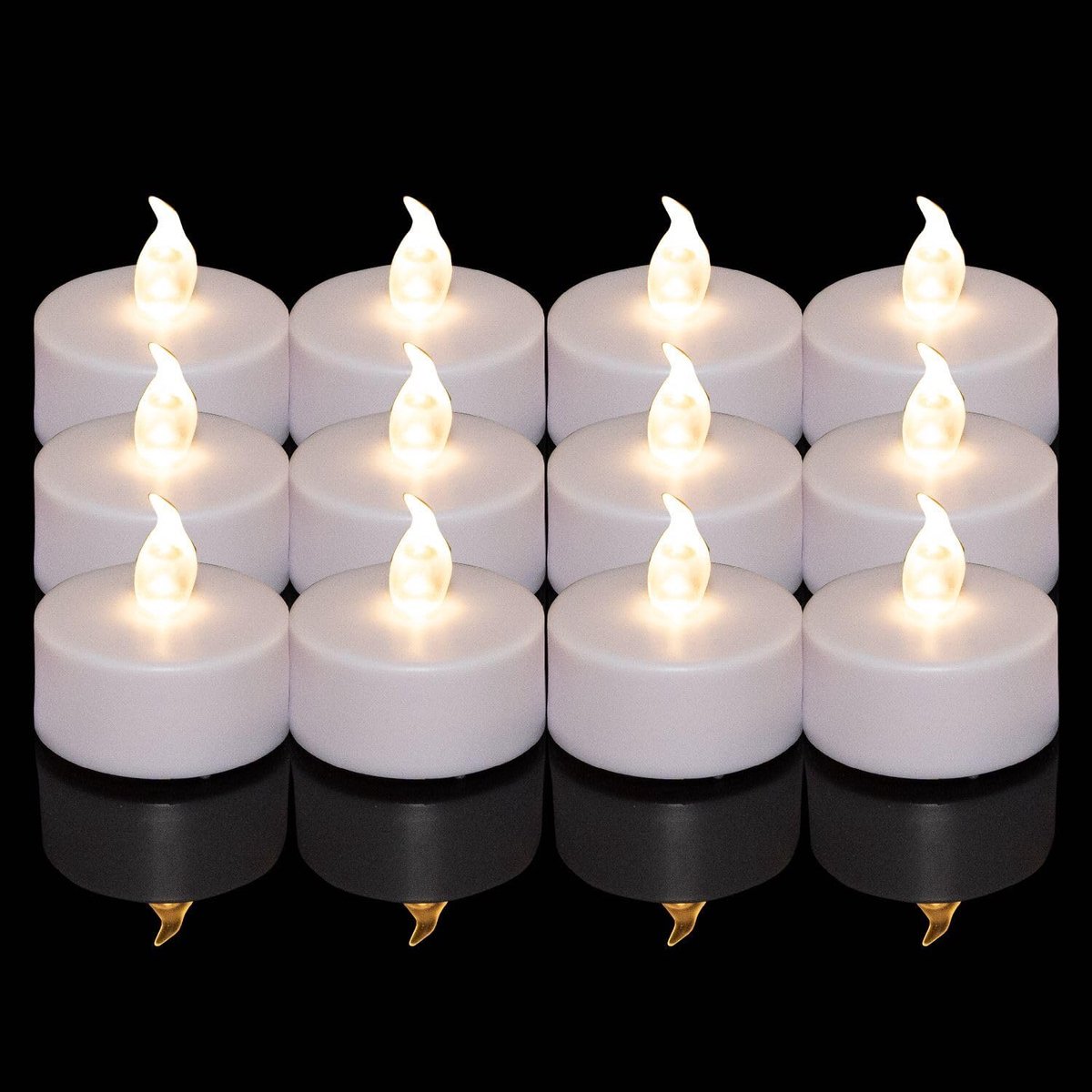 longziming Set van 24 LED Theelichten – Warm Wit Flikkerend Licht – Inclusief Batterijen – Veilig & Rookvrij – Realistische Sfeerverlichting voor Feest, Diner & Decoratie
