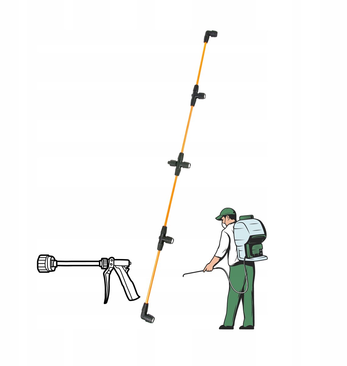 Kwazar Lans 100cm 5-Dysen Handsproeier voor Tuin en Plantages