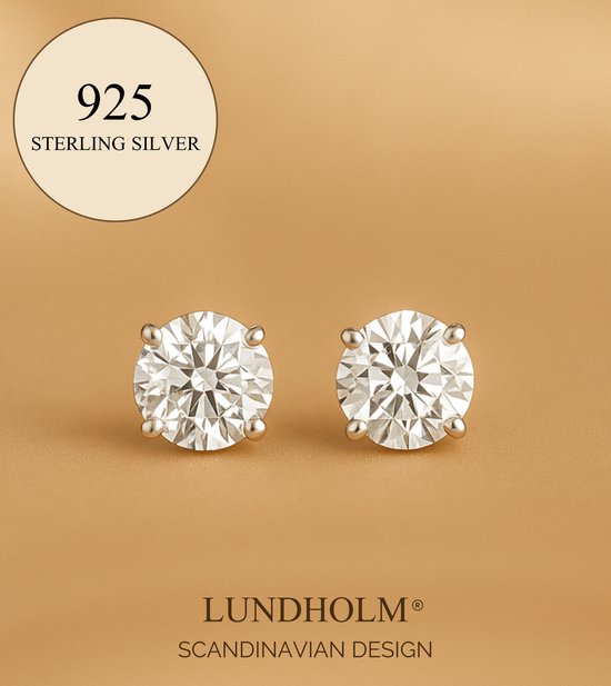 Boucles d'oreilles d'oreilles Luxe Lundholm en Argent sterling 925 et Argent de 5 mm - Clips d'oreilles Noël pour femme - Coffret cadeau de Luxe
