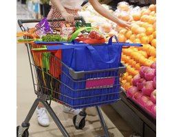 Boodschappentas voor Winkelwagen - Zelf check out - Supermarkt - Shopping Bag - Shoppin Cart Bags - Opvouwbaar - Herbruikbare boodschappentas (set van 4) - opvouwbaar - wasbare boodschappentassen - multifunctionele tassen