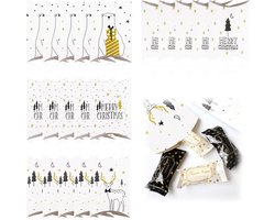 20 STUKS Geschenkdoos - cadeauverpakking doosje - kerst cadeaudoosjes - kraftpapier - Kleine kartonnen dozen met kerstthema - voor kerstcadeaus - verrassingen - snoepgoed - sieraden - kerstdecoratie