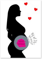 Gender reveal kraskaart | Zwangere | 10 stuks | Meisje