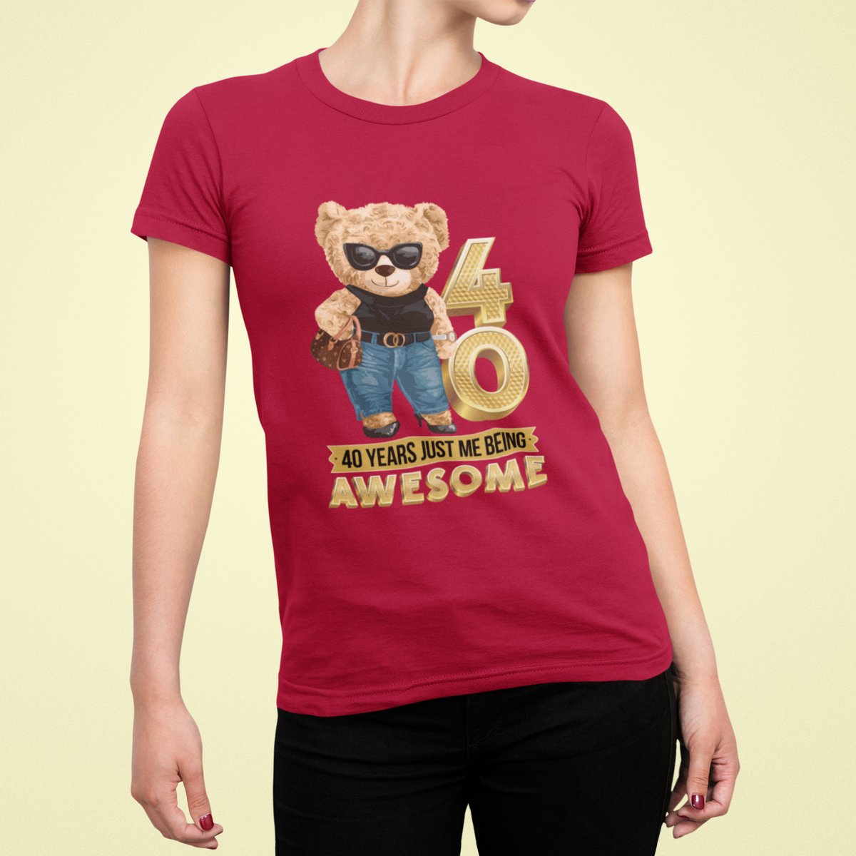 40 Jaar Verjaardag cadeau T-shirt - Rood T-shirt Vrouwen - Maat S - Verjaardag Cadeau Vrouwen - Limited Edition