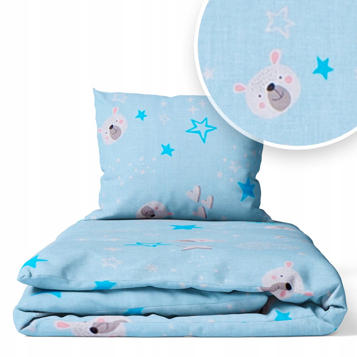 Kinderbeddengoed 2-delig 100x135cm - Blauwe Beren Hoofden