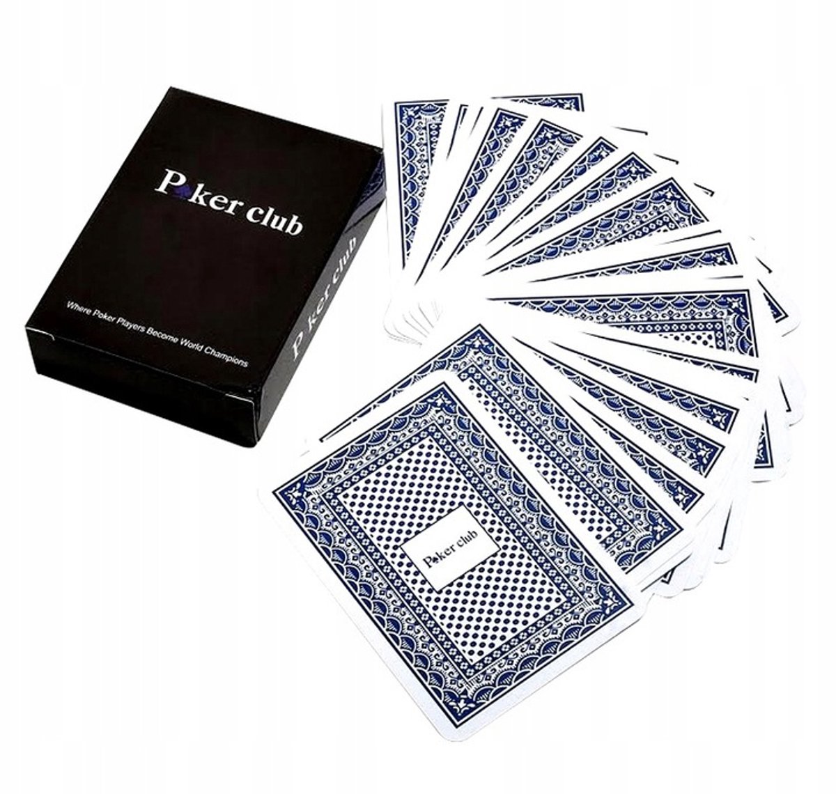 Poker Club speelkaarten 100% plastic - blauwe editie