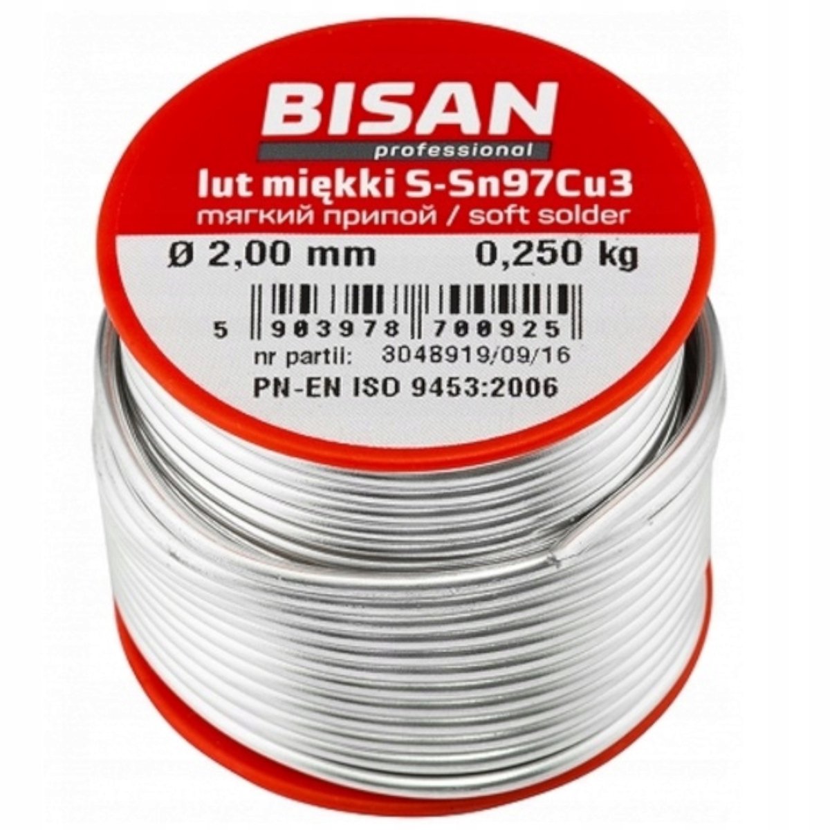 Bisan Soldeer Solder 2mm 250g met Flux voor Zacht Loodvrij Loodgieterswerk