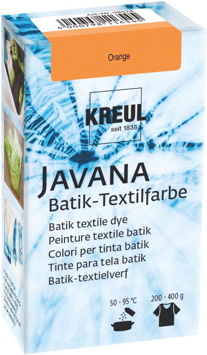 Javana Oranje Batik Textile Dye - 70ml tie dye verf