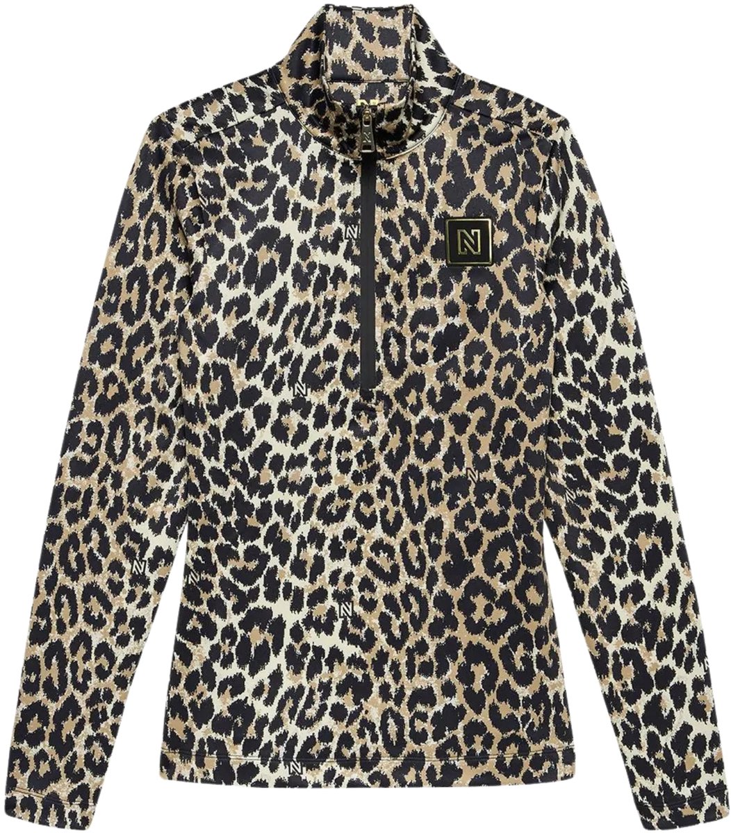 NIKKIE nantes leopard ski pully Skipully met rits dames Beige