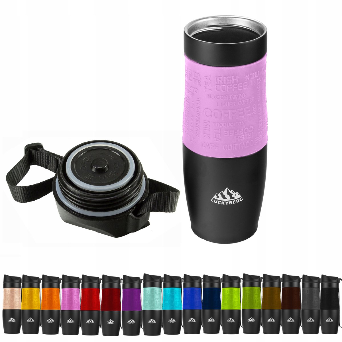 LUCKYBERG Thermos Mok 480ml - RVS, Houdt Warm/Koud, Lekvrij