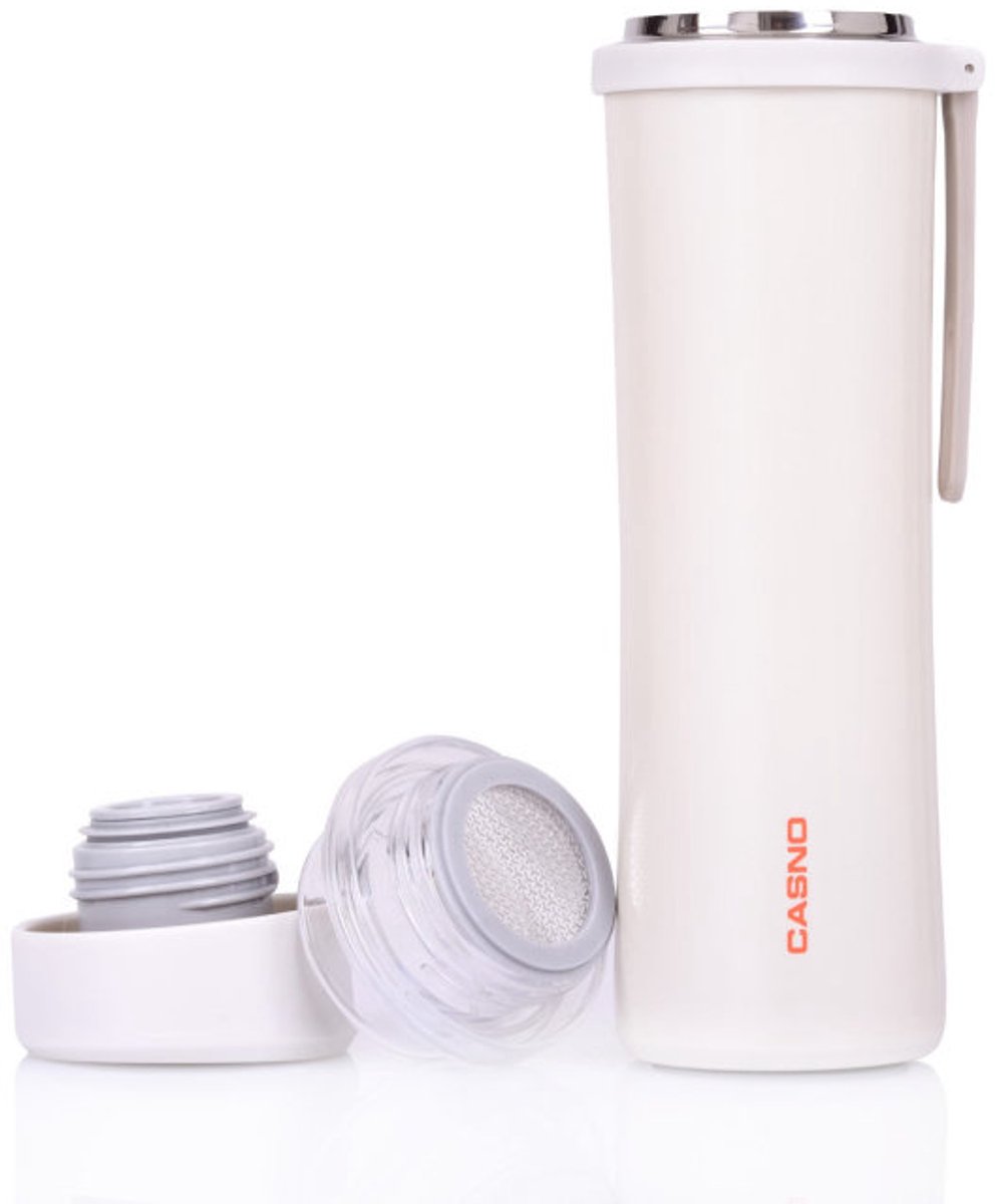 Casno Thermosfles Greys Wit 400ml - Stijlvol & Duurzaam