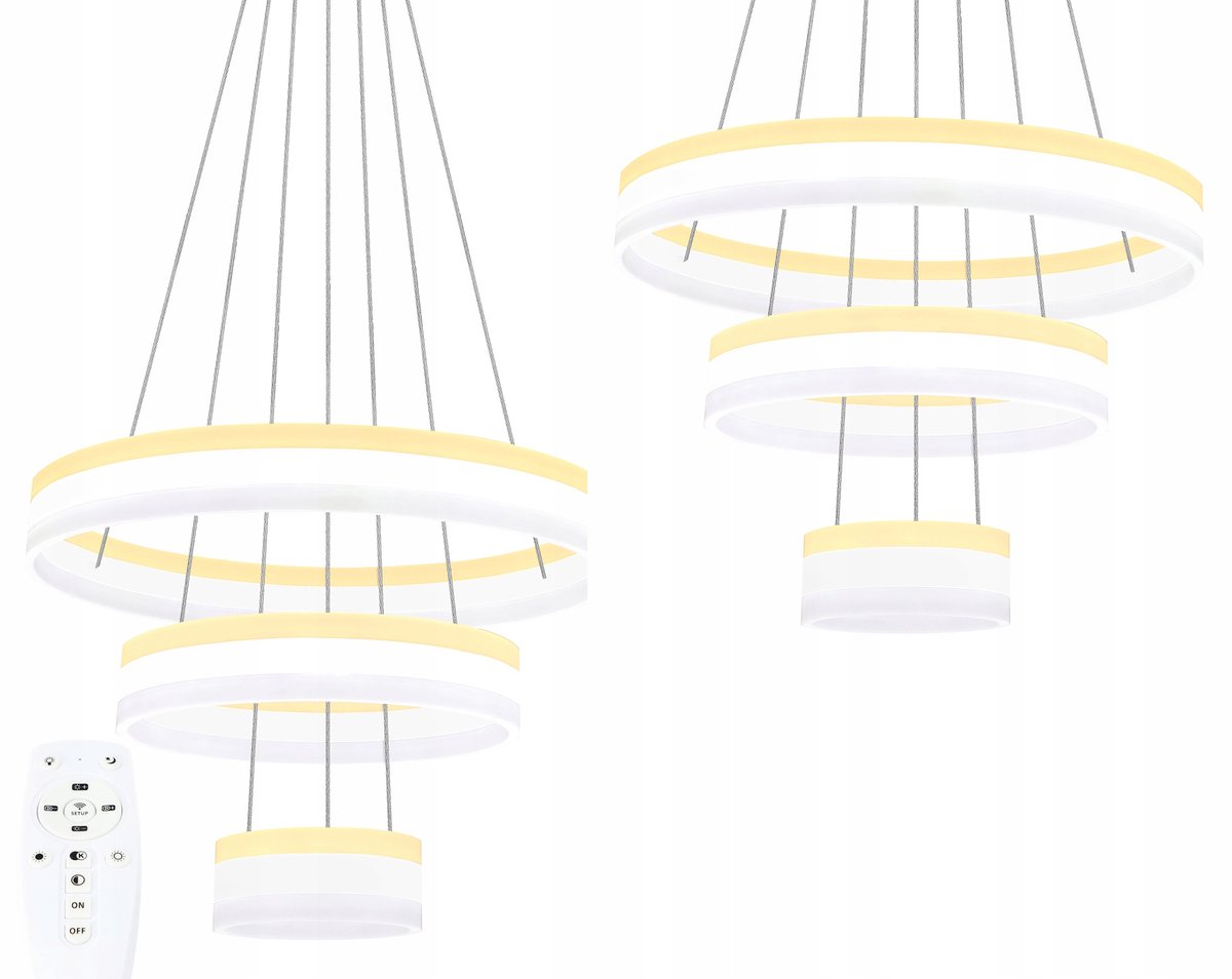 Moderne LED plafondlamp 9064 Wit 112W 3CCT met afstandsbediening