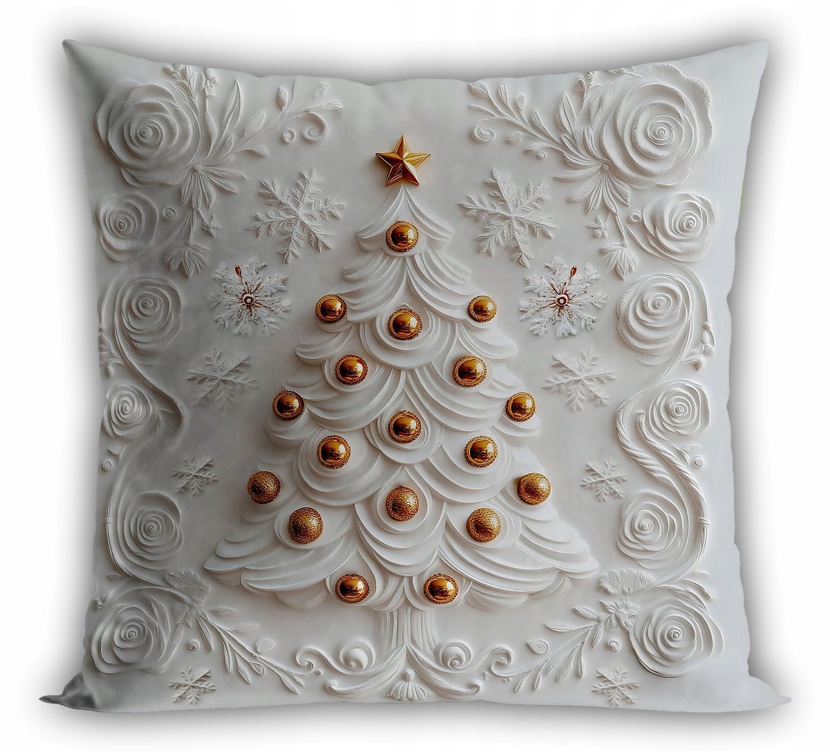 Kerstkussenhoes 40x40cm 3D kerstboom fluwelen decoratie