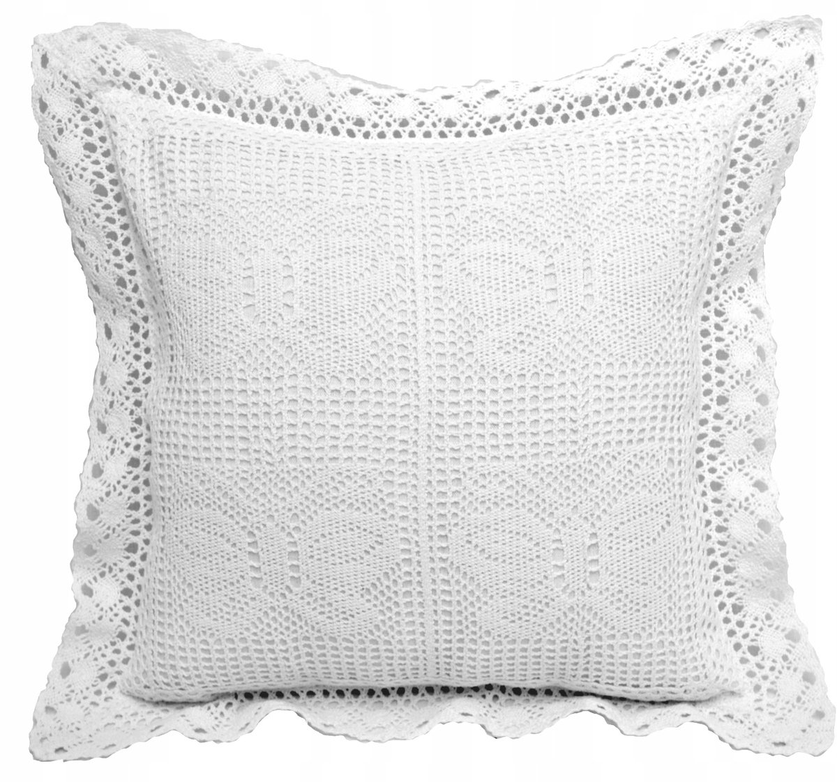 Boho Hygge Kussenhoes Haakwerk Wit 40x40 cm