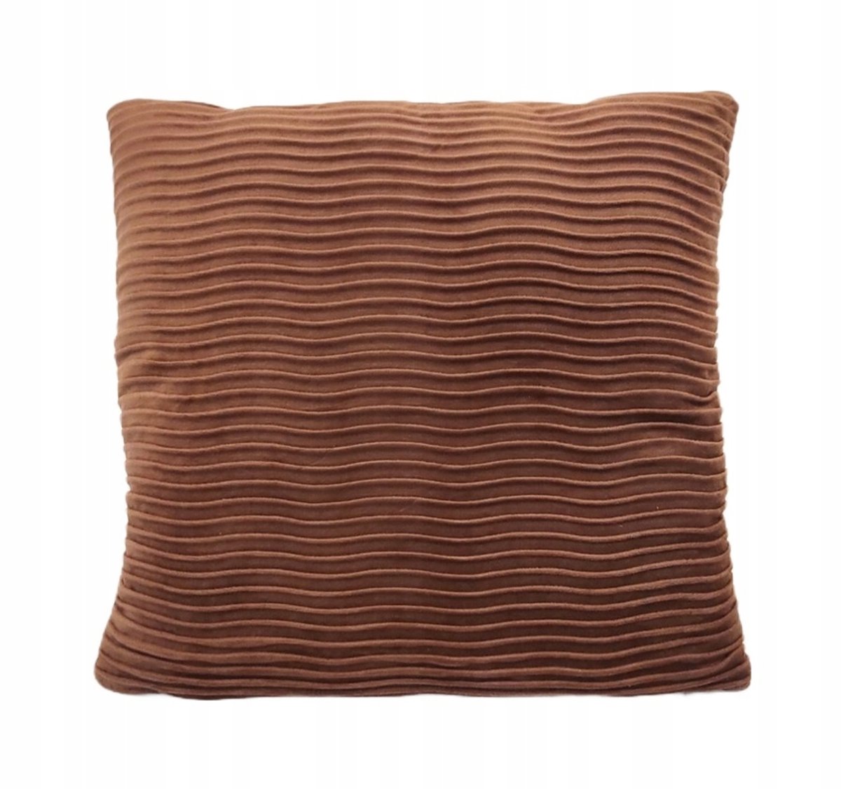 Bruine Plissé Sierkussenhoes 45x45 cm - Zacht Velours