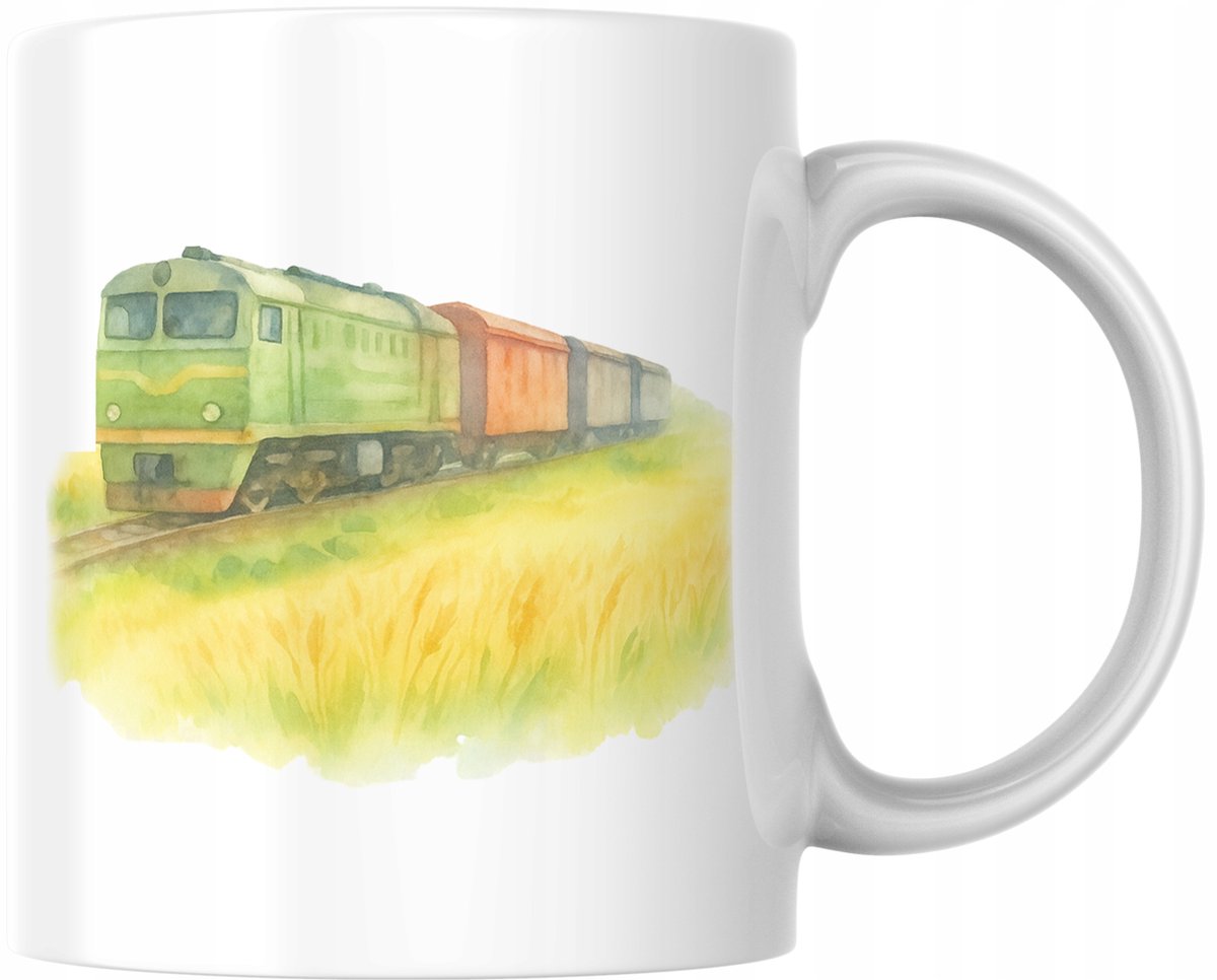 Trein mok met zomerlandschap - Cadeau voor treinliefhebbers