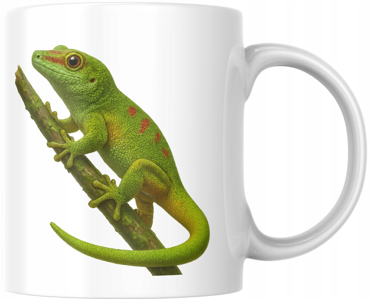 Unieke Mok met Klimmende Gekko - Tropisch Cadeau