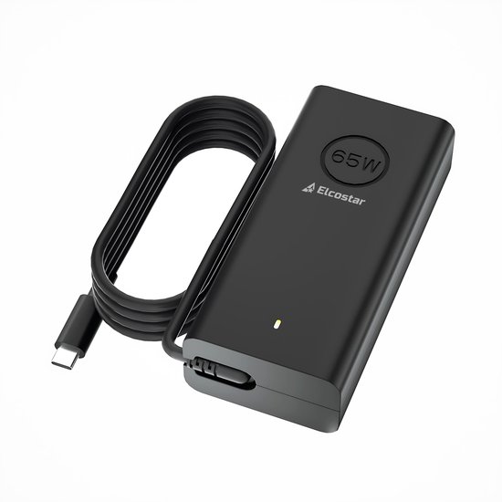Elcostar® 65W USB C Adapter – geschikt voor Dell – Snellader – Power Delivery 65W – Compatibel met Dell USB-C Laptops - laptop oplader - ac adapter