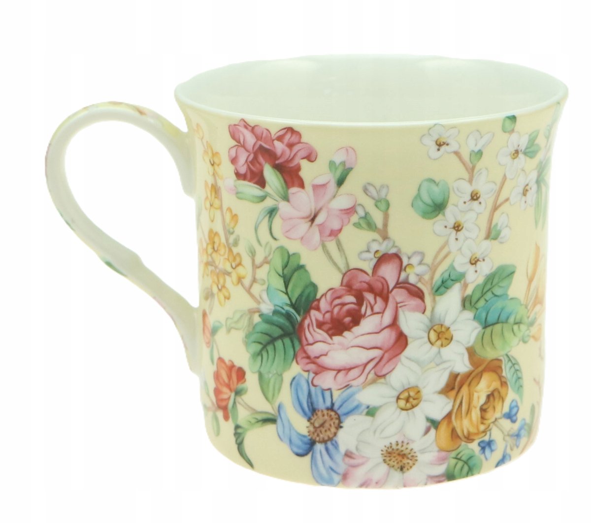 Elegante Porseleinen Mok met Bloemendecor - 300 ml - Perfect Cadeau