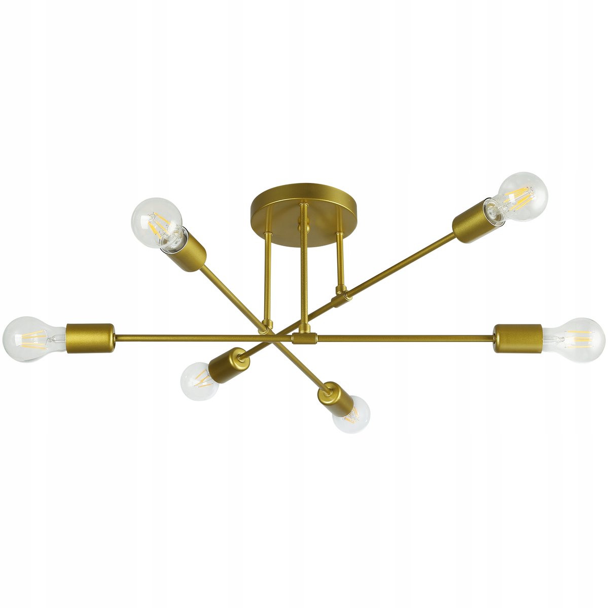 Gouden Hanglamp Eliot 70cm - 6x E27 - Stijlvolle Loft Verlichting