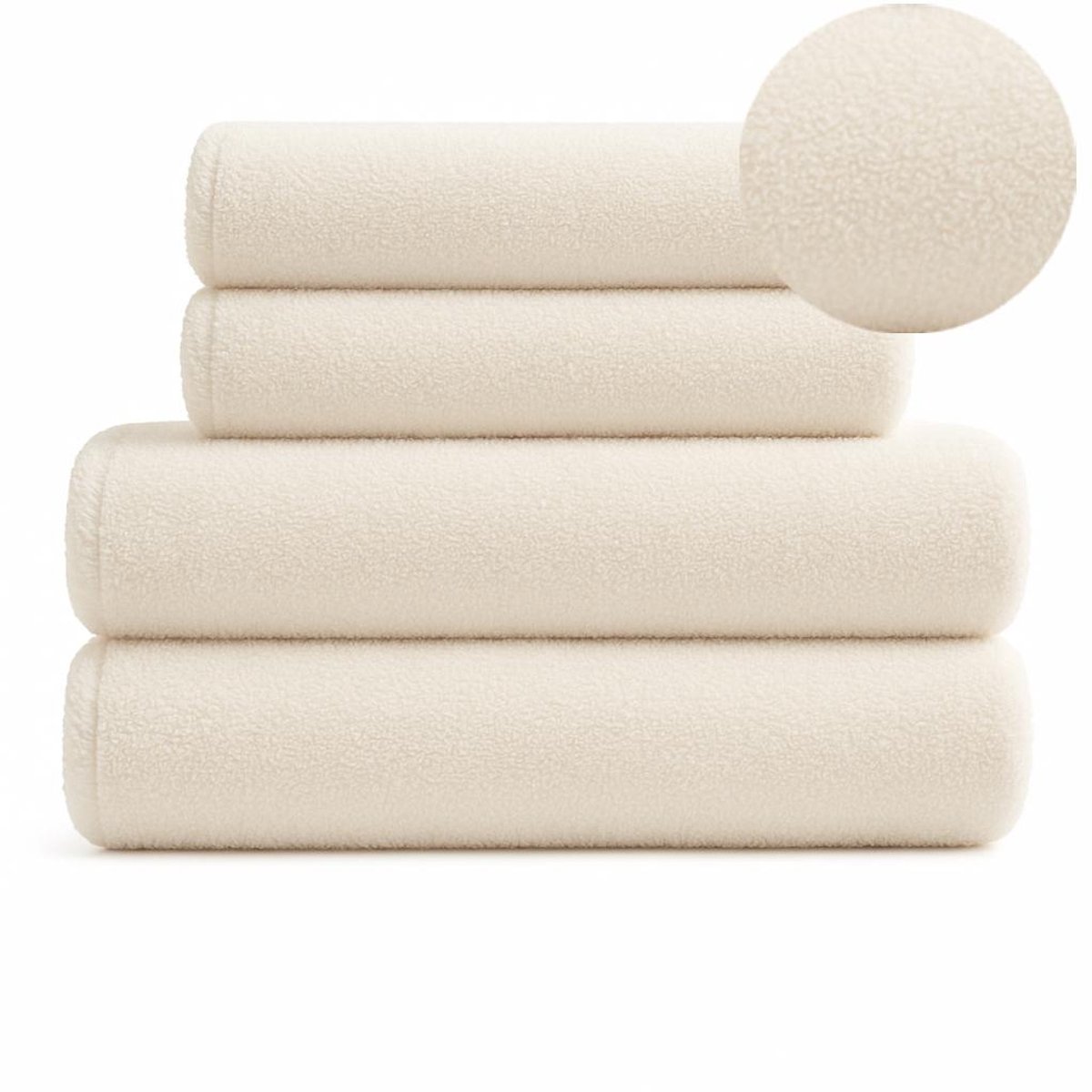 Luxe Katoenen Badhanddoeken Set 4 Stuks - Ecru