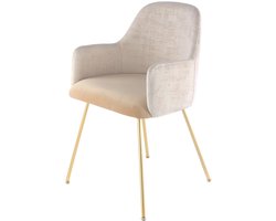 Stijlvolle Design Eetkamer-/Woonkamerstoel «Richard 525» – Luxe Stoffering & Metaal Frame – Modern & Comfortabel
