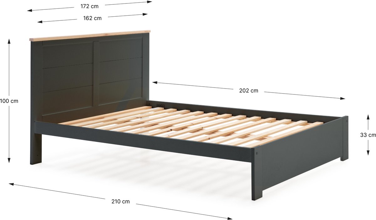 Marckeric - Bed Akira - Grijs - 207x172x100cm