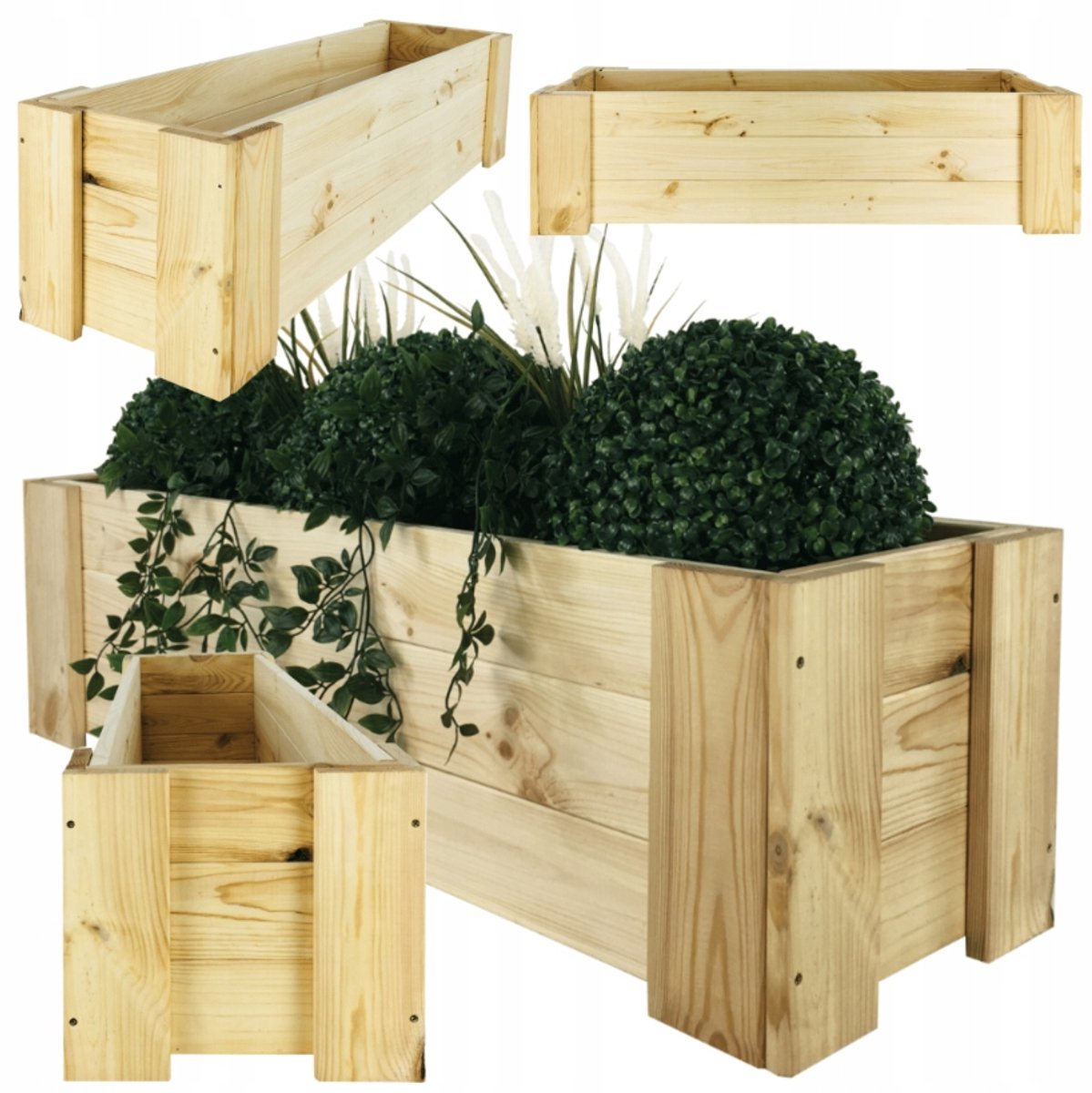Houten Bloembak Zonder Potten 100x30x30cm - FSC Gecertificeerd