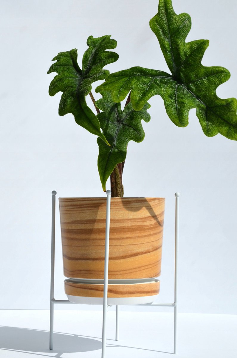 Bamboepot met metalen standaard (12 cm) - Stijlvol en duurzaam