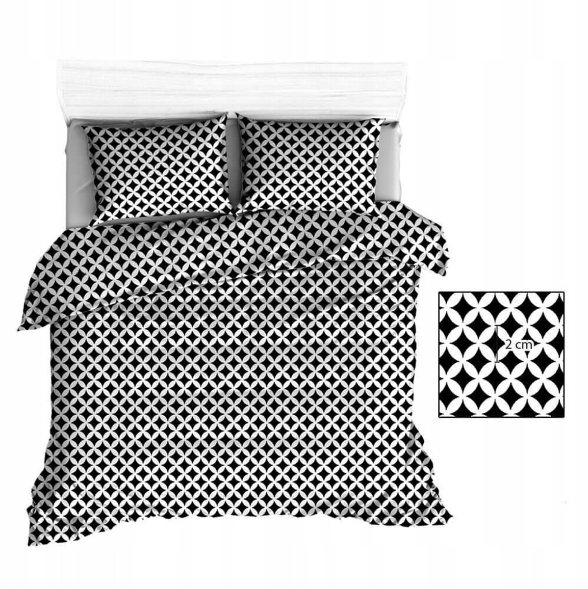 Kinderbeddengoed 100x135 Zwart met Witte Marokko - 100% Katoen