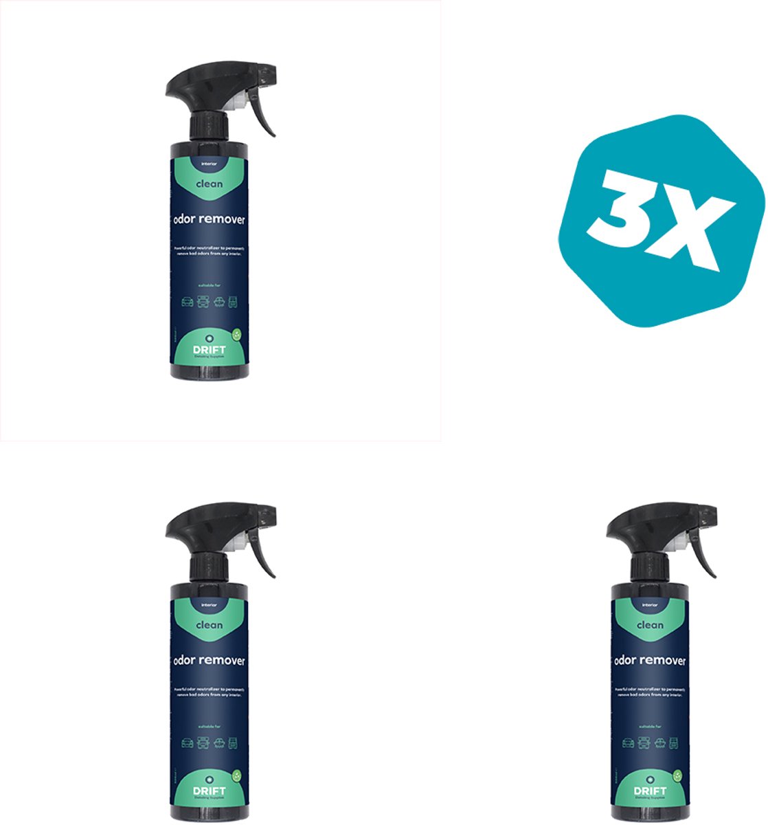 3 × Geurverwijderaar - Odor Remover - Nare geurtjes weg - 500 ML