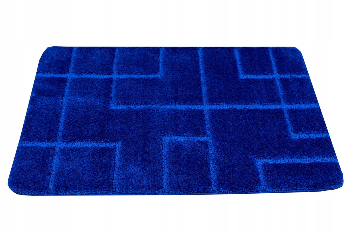 Blauwe antislip badkamermat Inez 60x100 cm - Zacht & Duurzaam