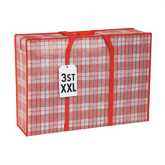 Bodo - Sac de rangement XXL - 3 Pièces - Big shopper - Sac de voyage - Grand cabas - Sac à carreaux - Gain de place -