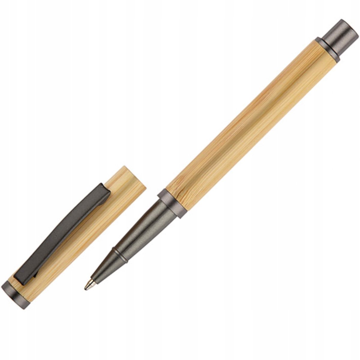 Elegante Bamboe Pen met Blauwe Inkt - Milieuvriendelijk Schrijven