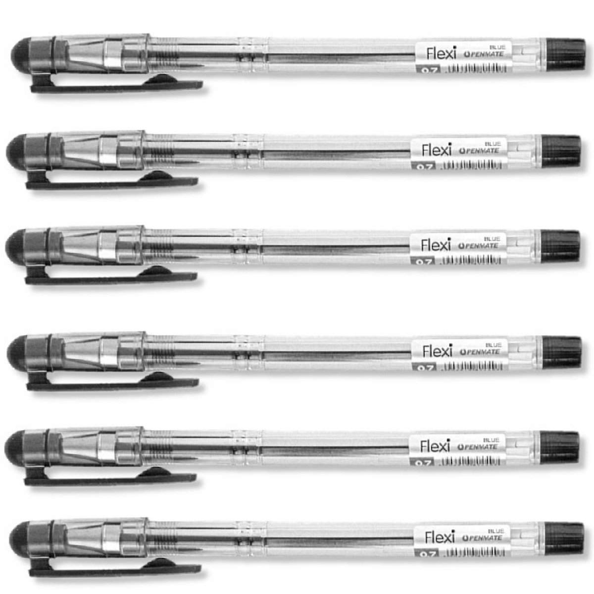 Penmate Flexi zwarte pennenset - 6 stuks, 0,7 mm