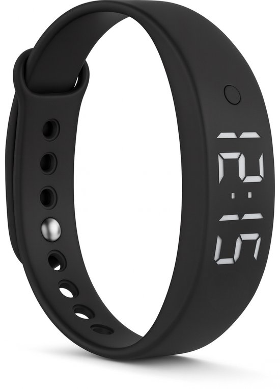 Clerby - Trilwekker Armband - Trilarmband - Stappenteller Horloge - Trilfunctie - Slechthorende - Medicijnen - 15 Alarmen - Zwart