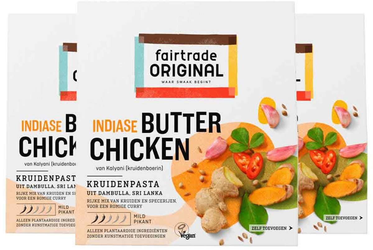 Fairtrade Original Kruidenpasta Butter Chicken - 3 x 70 gr - Voordeelverpakking