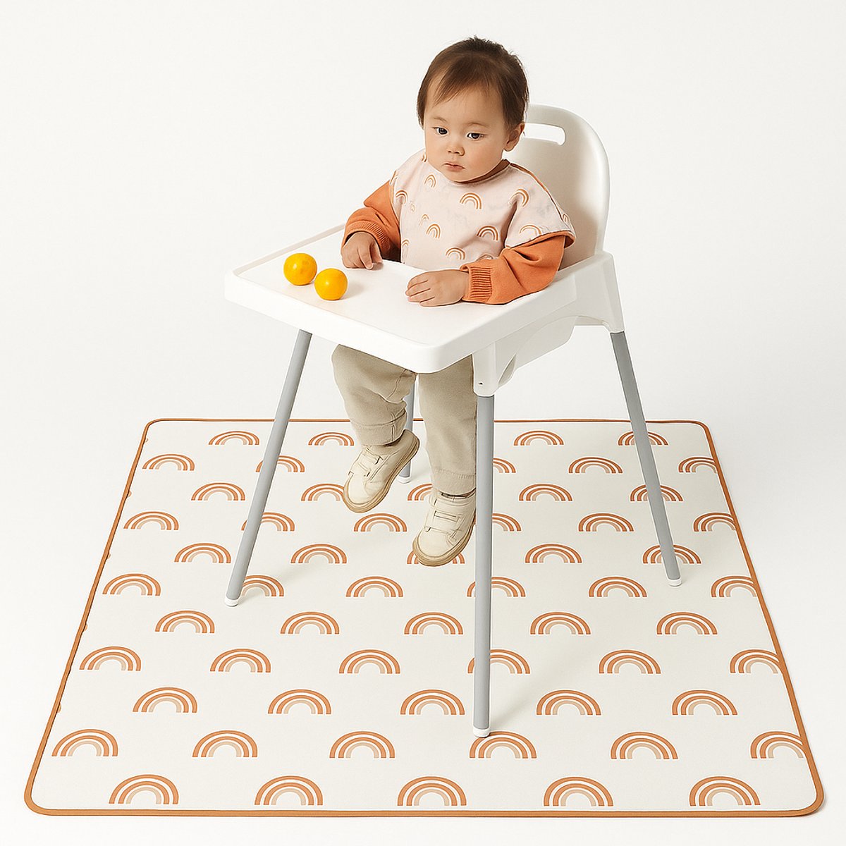Knoeimat - Knoeimat Kinderstoel - Vloerbeschermer - 130 x 130 CM - 100% Polyester - Speelkleed Baby - Picknick Kleed - Waterbestendig - Wasmachine Geschikt - Tekenkleed - Spatmat - Speelmat - Duurzaam Kwaliteit